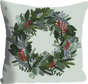 Декоративная подушка Queence "Isabel", чехол без наполнения, 1 шт 40х40 см, зеленый/красный