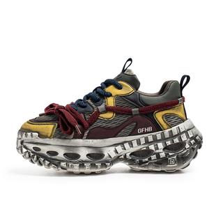 Износостойкие низкие кроссовки для подростков с эффектом увеличения роста Kung Fu partners, черный/красный