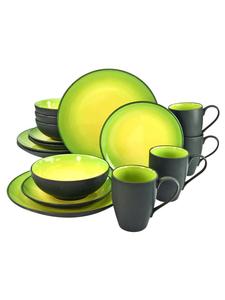 Набор столовых приборов CreaTable Hot Green из 16 предметов в зеленом, желтом и черном цветах CreaTable