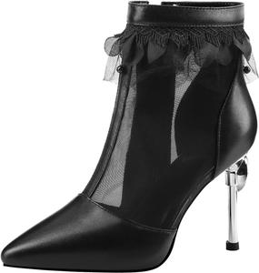 Ботильоны женские модные, сексуальные, с острым носком, каблук 9 см, женские стилетто, элегантные, для ночного клуба, низкие ботинки на высоком каблуке, ботильоны для танцев на пилоне Stool, Black