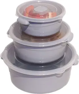 Кастрюля для микроволновой печи с крышкой, набор из 3 предметов: кастрюля для микроволновой печи, тарелка, контейнер astor24