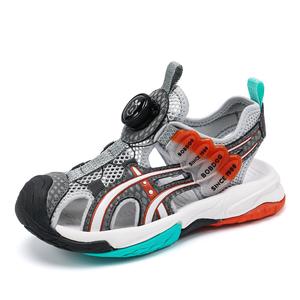 Сандалии детские, нескользящие, износостойкие, дышащие BOBDOG, серый/оранжевый