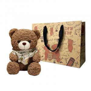 Треугольный шелковый шарф плюшевые мишки кукла 25 см высота Howard, Green Scarves With Brown Bear+Color Box