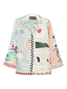 Шелковая рубашка Michelle Alemais, нейтральный