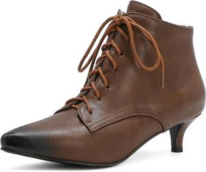 Женские ботильоны Uniquelly на невысоком каблуке с заостренным носком, боковой молнией и бантом, милые и стильные туфли, Light Brown