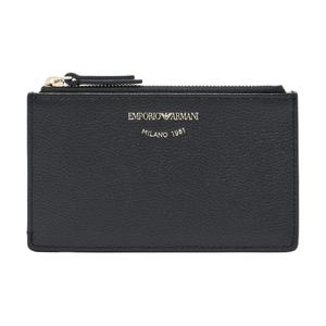 EMPORIO ARMANI Женский кардхолдер из коровьей кожи черный
