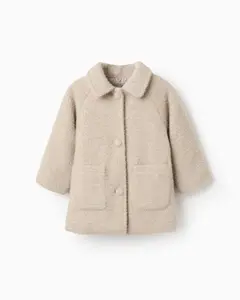 Мягкая куртка для девочки с пуговицами Zippy, бежевый