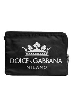 Черная нейлоновая сумка-клатч DG Milano Print Dolce & Gabbana