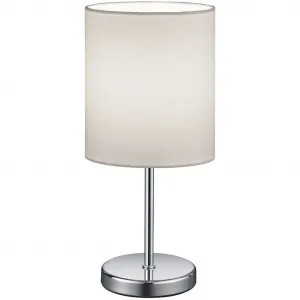 REALITY Настольная лампа Jerry E14 1 шт. E14 Настольный светильник без лампочки, с тканевым абажуром и шнуровым выключателем Reality Leuchten, белый/хромированный