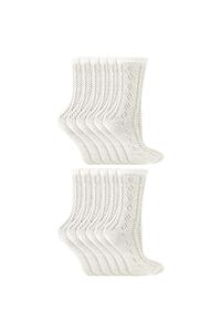 12 пар носков-пелерин до щиколотки | Хлопковые вязаные школьные носки Sock Snob, белый