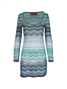 Платье с зигзагообразным (шевронным) узором для особого случая Missoni, синий