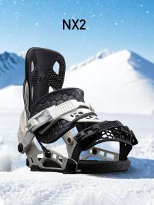Nidecker Крепление для сноуборда мужское профессиональное, NX2, черная база, серый носок, размер L