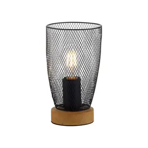 Настольная лампа TAMIS E27 1 шт. Эксклюзив E27, выключатель, шнуровой выключатель Just Light, Holzfarben