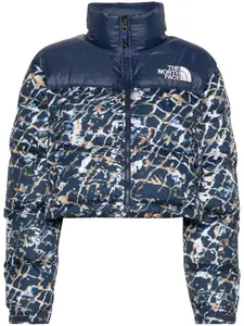 Стеганая куртка с абстрактным принтом The North Face, синий
