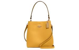 COACH Городская сумка-ведро из галечной кожи, портативная сумка через плечо, маленькая женская сумка на плечо yellow