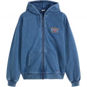 Levis Мужская толстовка с капюшоном, синяя, средней толщины