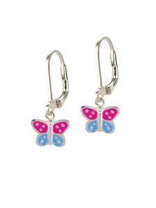 Schmuck23 Розовые серьги-бабочки из серебра 925 пробы