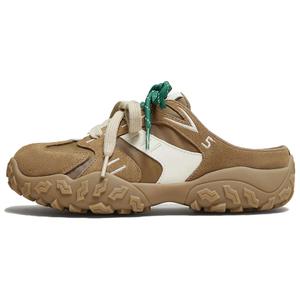 TATA Кожаные мозаичные бесшумные закрытые тапочки женские коричневые/экрю, цвет Brown/Ecru