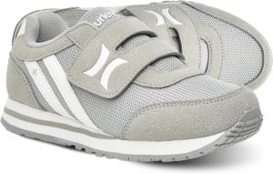 Детские кроссовки Hurley Kid's Knox для ходьбы - детские кроссовки с липучкой для легкого надевания, легкие обувь для бега и ходьбы для мальчиков и девочек, кроссовки для малышей, белый/серый
