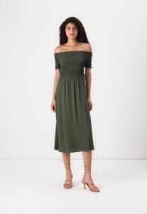 Повседневное платье OFF SHOULDER MIDI SMOCK VILA, хаки