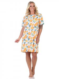Ночная рубашка с короткими рукавами, летний образ, 125 214 90 552, принт по всей поверхности NORMANN