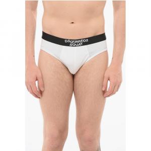 Хлопковые трусы SQUAT Slip с контрастными полосами Dsquared2, белый