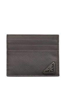 Prada фактурный картхолдер, серый