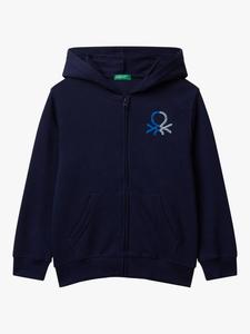 Детская хлопковая толстовка с молнией Benetton, Blue