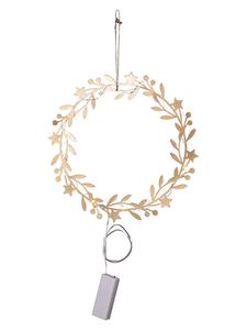 STAR Trading Светодиодный венок "Праздник" золотого цвета - Ø 28 см