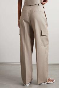 FRANKIE SHOP Широкие тканые брюки карго Maesa со складками, бежевый