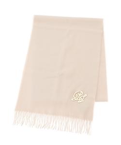 PAUL&JOE ACCESSOIRES Однотонный шарф с кашемировыми вставками и брошью