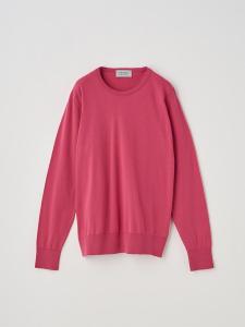 Хлопковый трикотажный пуловер с круглым вырезом и длинными рукавами | EVONNE | 30G, современный крой