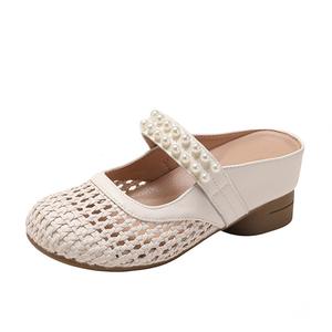 Женские сандалии с закрытым носком и резиновой подошвой, устойчивые к истиранию TATAYA, Ecru