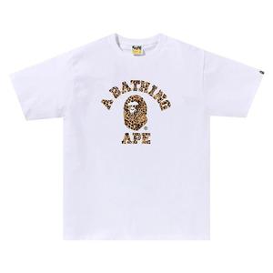 Футболка BAPE Wild Leopard Pattern College Tee, White/Beige