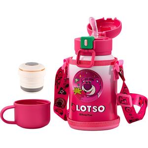 Детский двойной термостакан Crossbody 520 мл Disney, 520ml розовый красный lotso[double lid+cup sleeve]16202