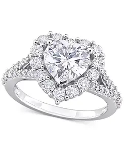 Кольцо с муассанитом в форме сердца (3 карата) из стерлингового серебра Macy'S, moissanite