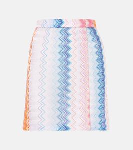 Мини-юбка зигзаг Missoni, Multicolor Shaded Fucsia Blue