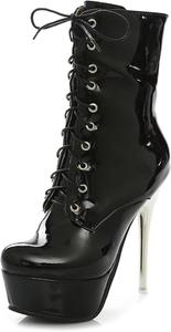 Женские ботильоны на платформе с очень высоким каблуком и круглым носком Renessmi, Black 2