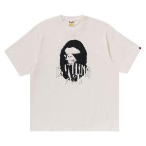 Футболка BAPE Spray Print Logo Relaxed Fit Tee, Ivory