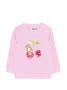 Свитшот с длинными рукавами Moschino Kids, розовый