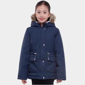 Детская парка с капюшоном Rokka&Rolla на флисовой подкладке, зимнее пальто, темно-синий