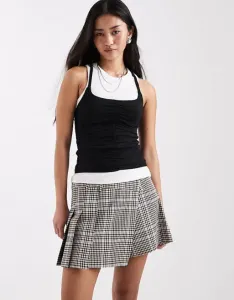 Синяя плиссированная юбка в клетку River Island