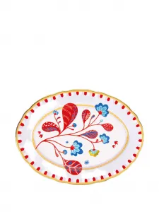 Овальное блюдо с цветочным узором mamma mia, 34х25 см, Baci Milano, белый