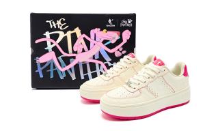 QIAODAN PINK PANTHER x износостойкие нескользящие низкие кроссовки для скейтбординга женские цвета слоновой кости, умная пудра