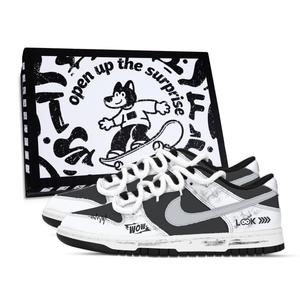 Nike Тенниски Dunk Shadow Mist White устойчивые к истиранию низкие скейтборд обувь unisex черный белый серый