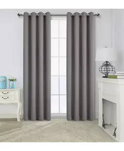 100% затемняющие термоизоляционные шторы для гостиниц с люверсами (2 шт.) Kate Aurora, charcoal