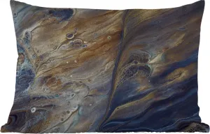 Подушка для улицы - мрамор - золото - акварель - текстура - имитация мрамора - 50 x 30 см - водонепроницаемая - подушка для отдыха - подушка для дивана - украшение для гостиной MuchoWow