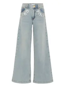 Украшенные джинсы с логотипом Pinko Kids, синий