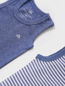 OrganicEra Комбинезон/боди 'Organic Newborn Baby Sleeveless Bodysuit,2 pcs Set' в цвете индиго