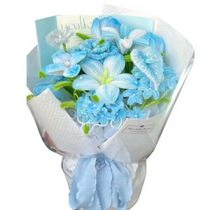 Плюшевый твист-стик цветочный букет материалы для рукоделия diy сумка кукла Handsome, синий